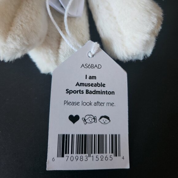 Jellycat Amuseables Sports Badminton Plush AS6BAD Authentic Jellycat London New - Picture 7 of 7